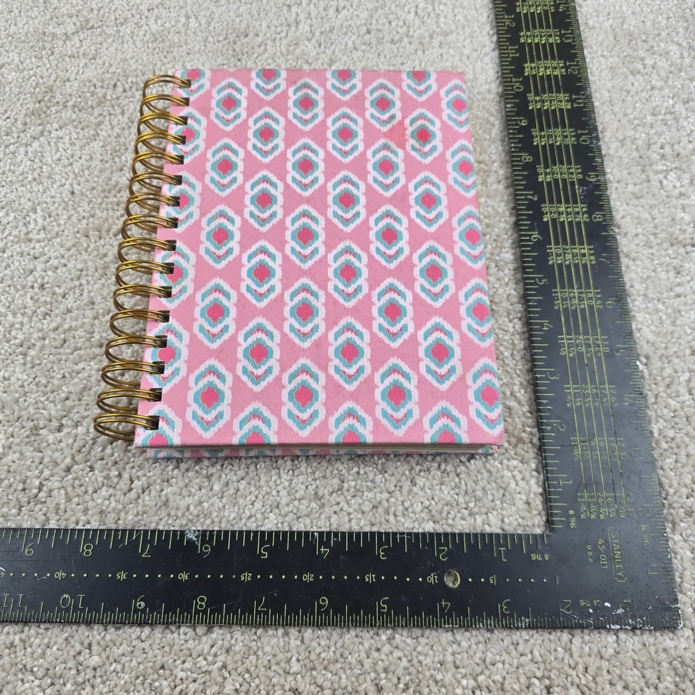 Trends International Spiral Notebook Pink Teal Ikat Gold Gilded Edge Journal